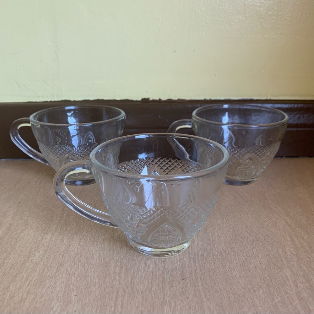Glass Cups Set of 3 Indonesia Coffee Punch Replacements To  complete Your Set